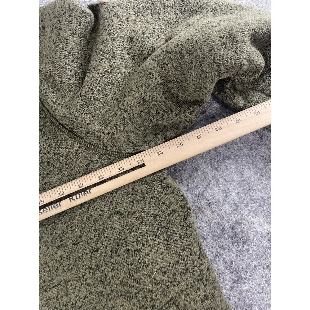 Orvis Sweater Mens Extra Large Green Sherpa Lined Jacket Quarter Zip N305